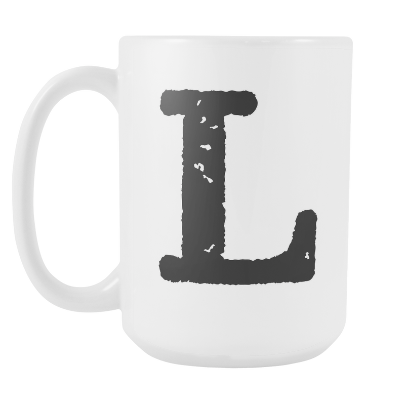 Initial Mug - Letter L - 15oz Ceramic Cup - Brother-in-Law Gift Mug