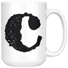 Lower Case C Initial Mug - 15oz Ceramic Cup - Nephew Gift Mug - Right-Handed or Left-Handed Mug