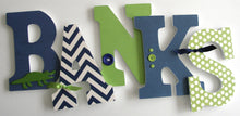 Navy Blue & Green Letter Set - Alligator Nursery Decor - LetterLuxe
