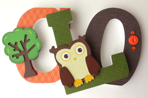 Orange, Green, & Brown Letter Set - Nursery Décor for Boys - LetterLuxe