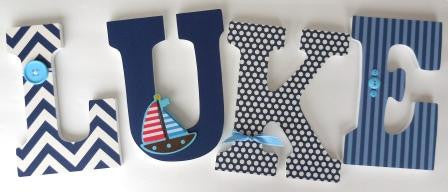 Nautical Letter Set - Nursery Décor for Boys - LetterLuxe